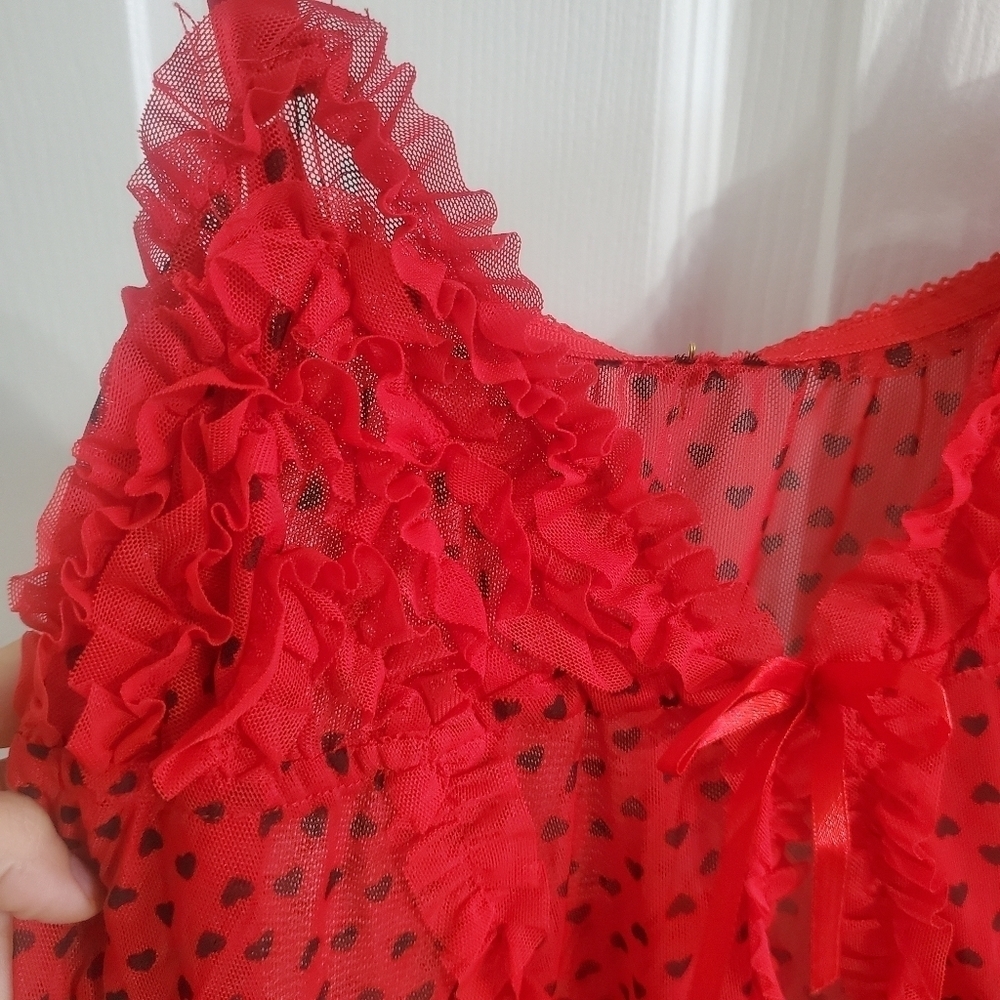 Red Ruffled Chemise - Picture 3 of 5